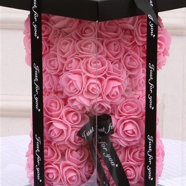 30cm Foam Rose Teddy Bear Pink - Main Image