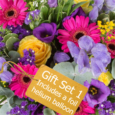 Gift Set 1 - Florist Choice Basket Arr &amp; Balloon